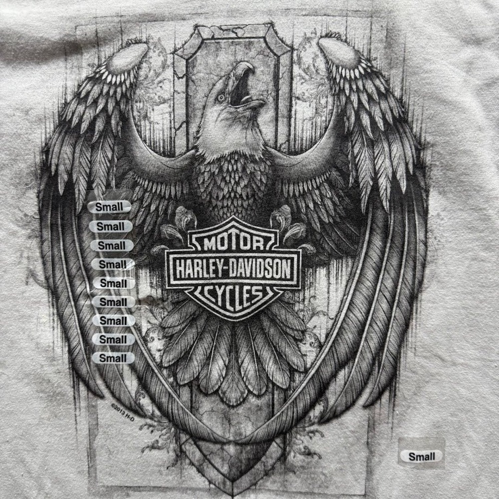 Harley Davidson Eagle Graphic T‎ Shirt Light Gray Short Sleeve Size Small NEW - Picture 2 of 7